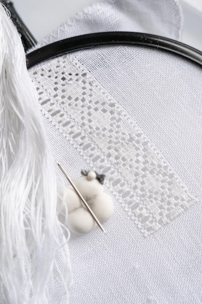 detal haftu na tkaninie